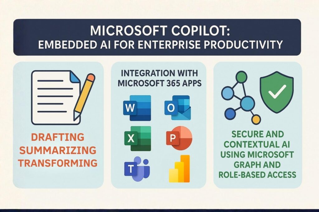 Microsoft Copilot embedded AI for enterprise productivity